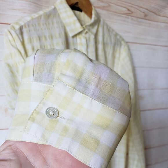 ATM Anthony Thomas Melillo Tissue Cotton Checkered Long Sleeve Blouse Shirt - Picture 3 of 11